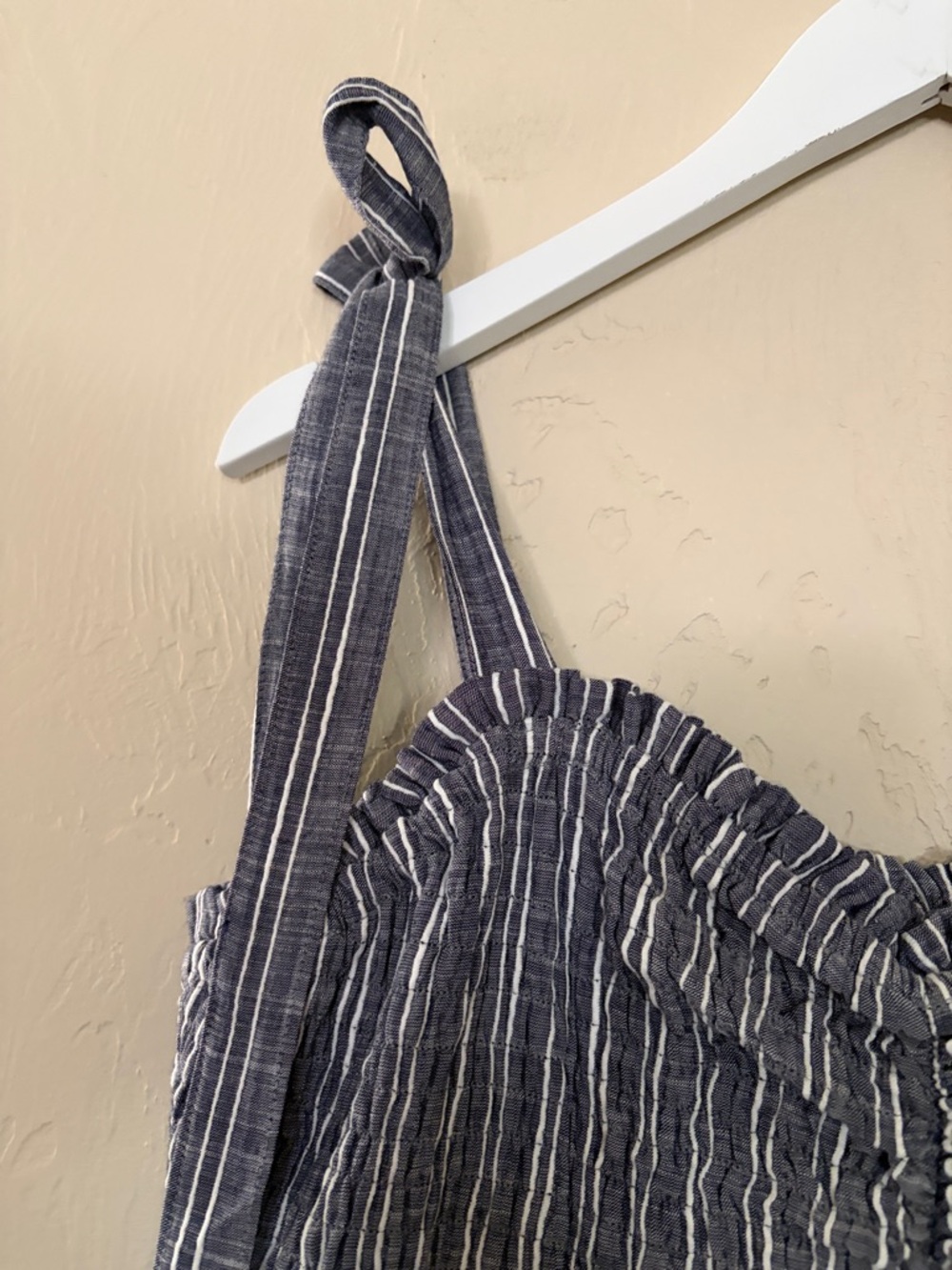 En Crème Striped Blue Tie-Shoulder Jumpsuit. Never Worn! NWOT! - Picture 5 of 11